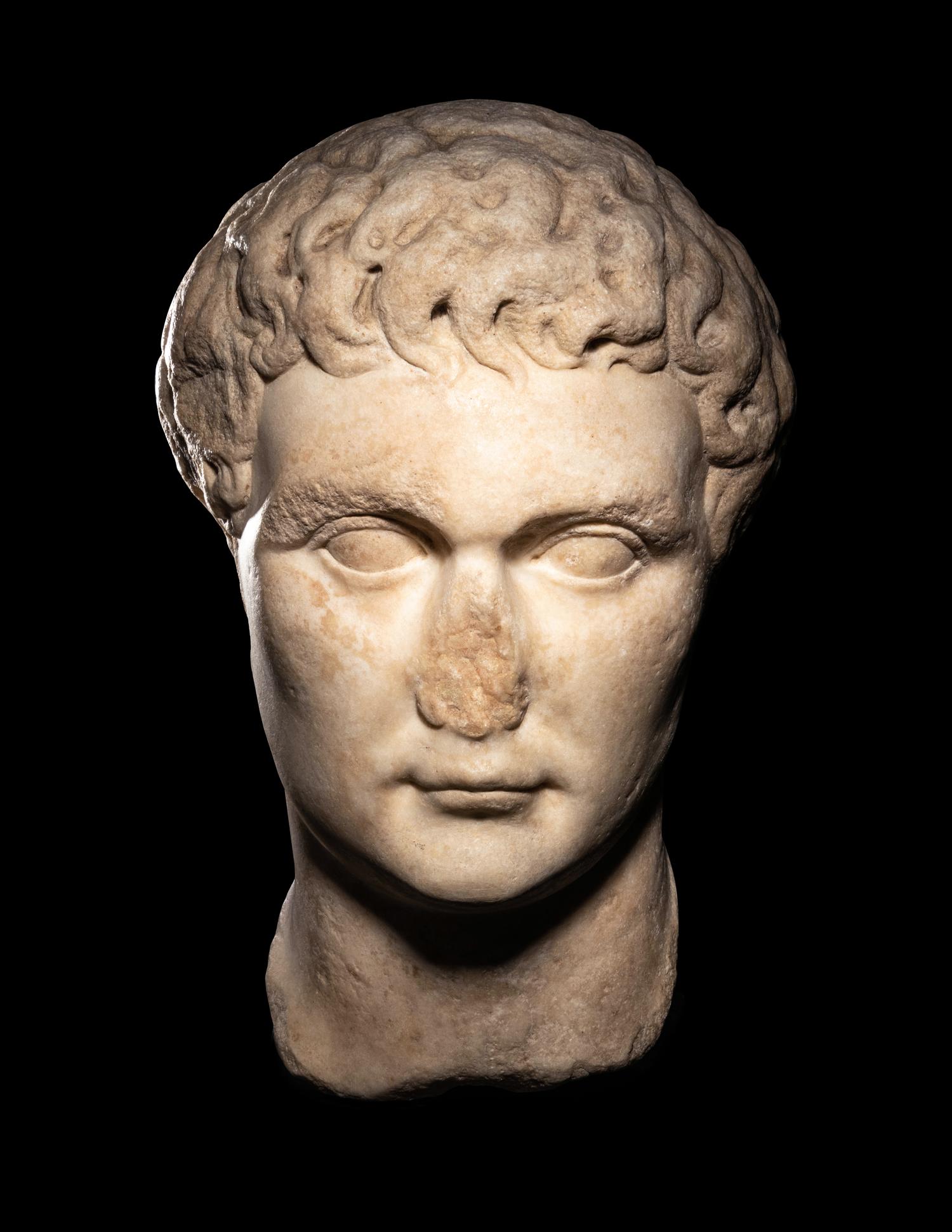 A Roman Marble Portrait Head of the Emperor Domitian