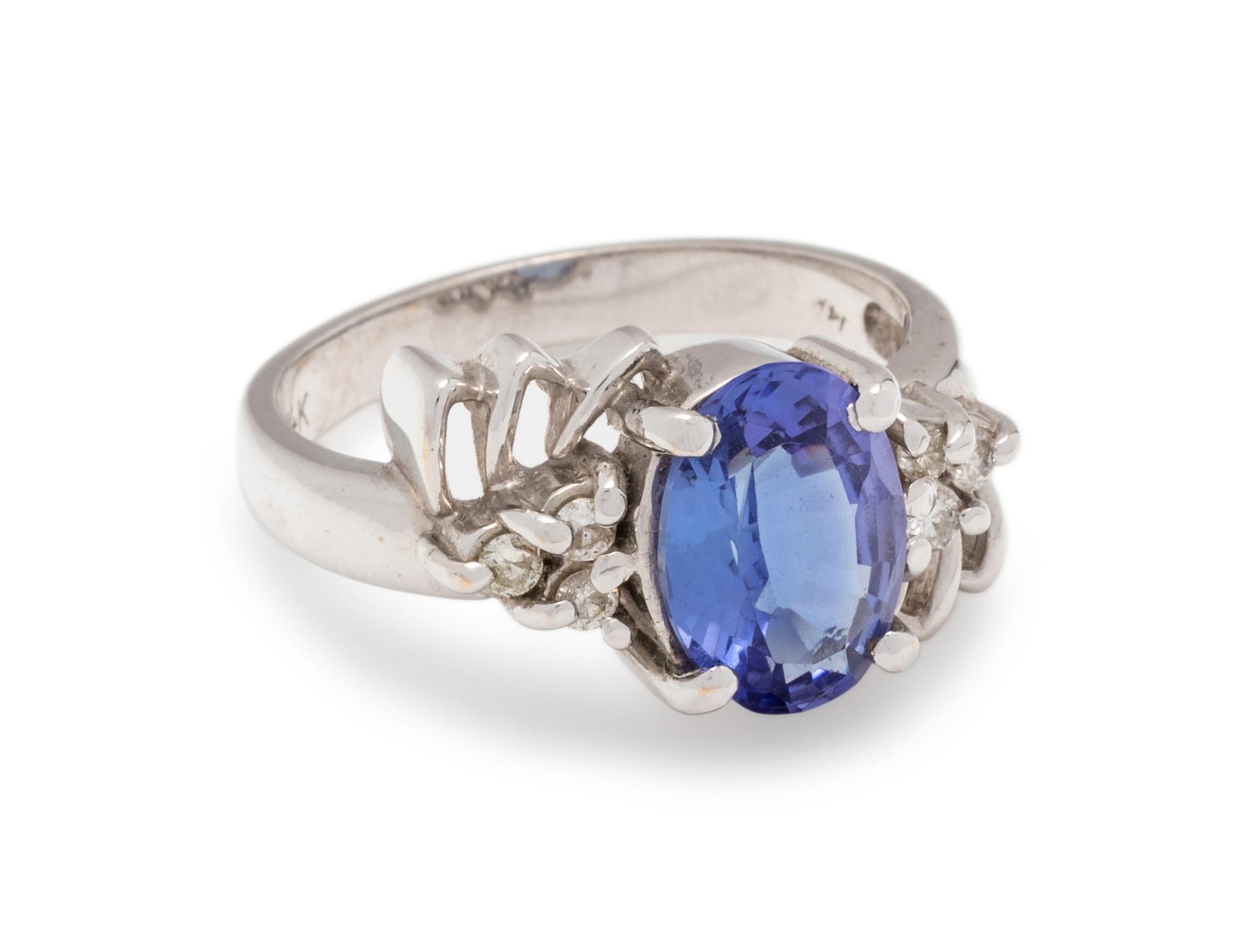 TANZANITE AND DIAMOND RING