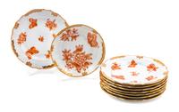 A Group of Eight Side Plates Diameter of first: 6 1/8 inches. — HEREND, GERMANY
