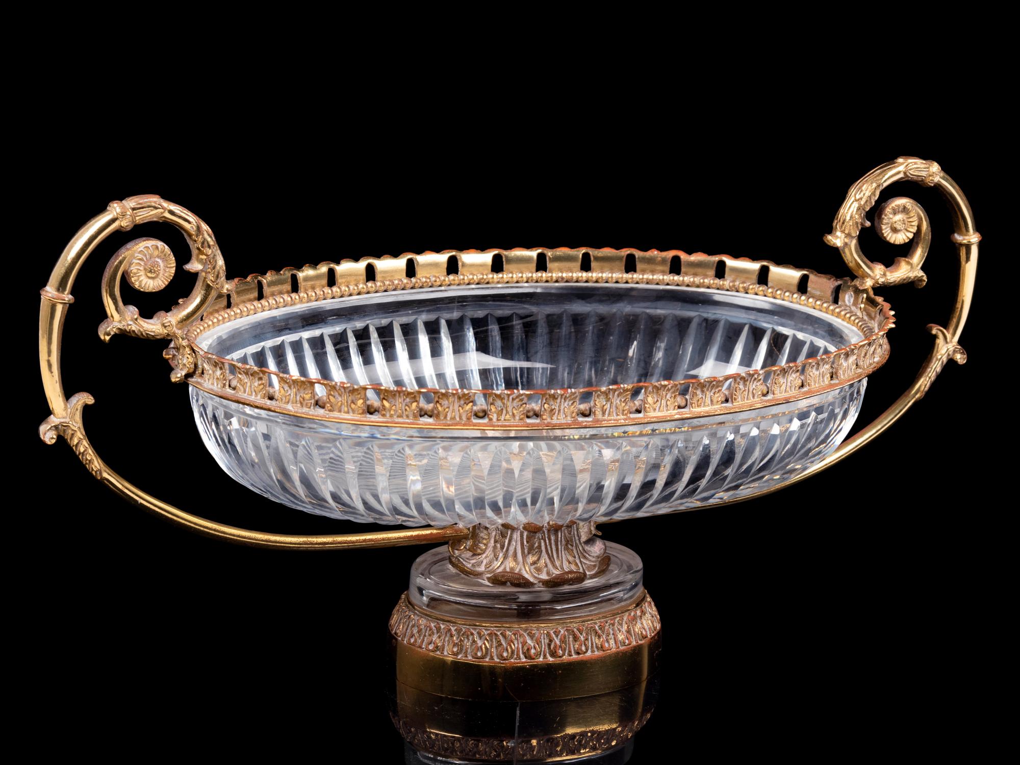 A French Gilt Bronze Mounted Cut Glass Center Bowl