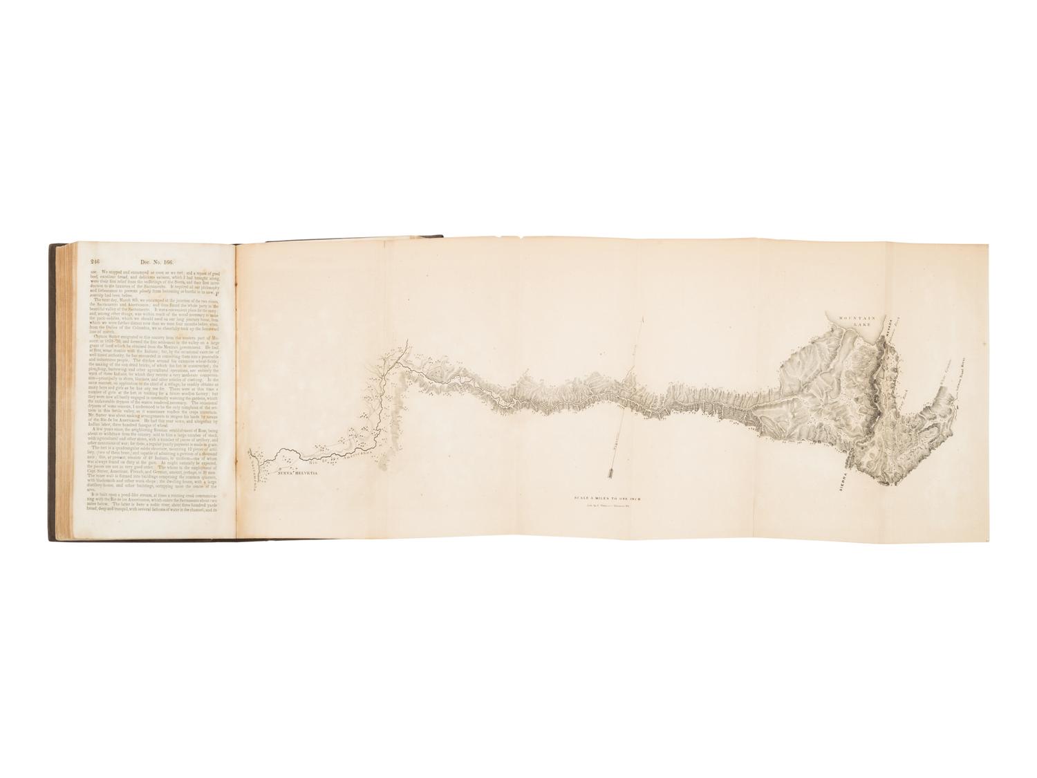 FREMONT, John Charles (1813-1890). Report of The Exploring Expedition to The Rocky Mountains in the year 1842, and to Oregon and North California in the years 1843-'44 . Washington, D. C.: Printed by Order of the House of Representatives, by Blair and Rives, 1845.