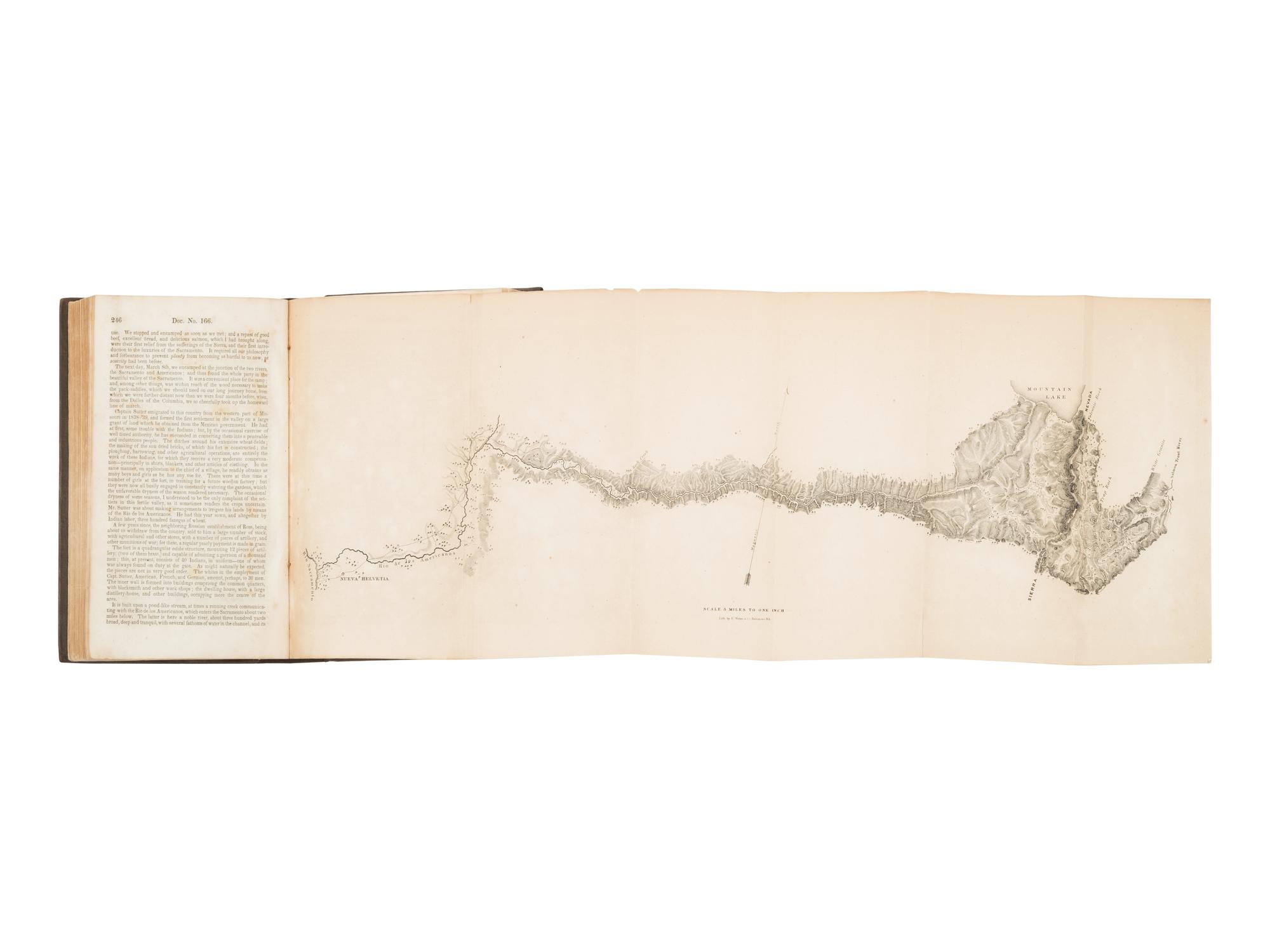 FREMONT, John Charles (1813-1890). Report of The Exploring Expedition to The Rocky Mountains in the year 1842, and to Oregon and North California in the years 1843-'44 . Washington, D. C.: Printed by Order of the House of Representatives, by Blair and Rives, 1845.