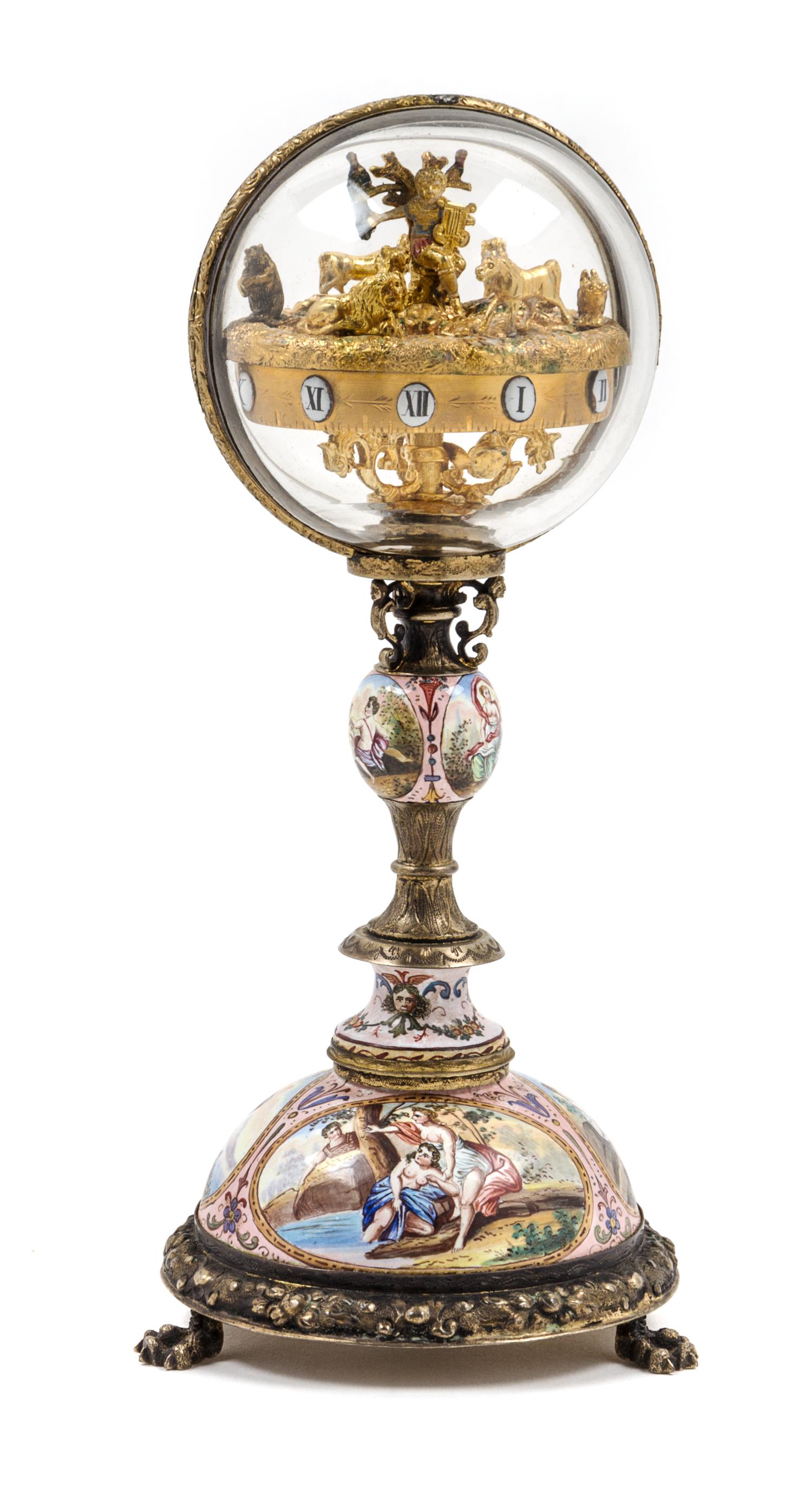 A Viennese Enamel on Silver Annular Clock Height 7 7/8 inches. — 19TH/20TH CENTURY