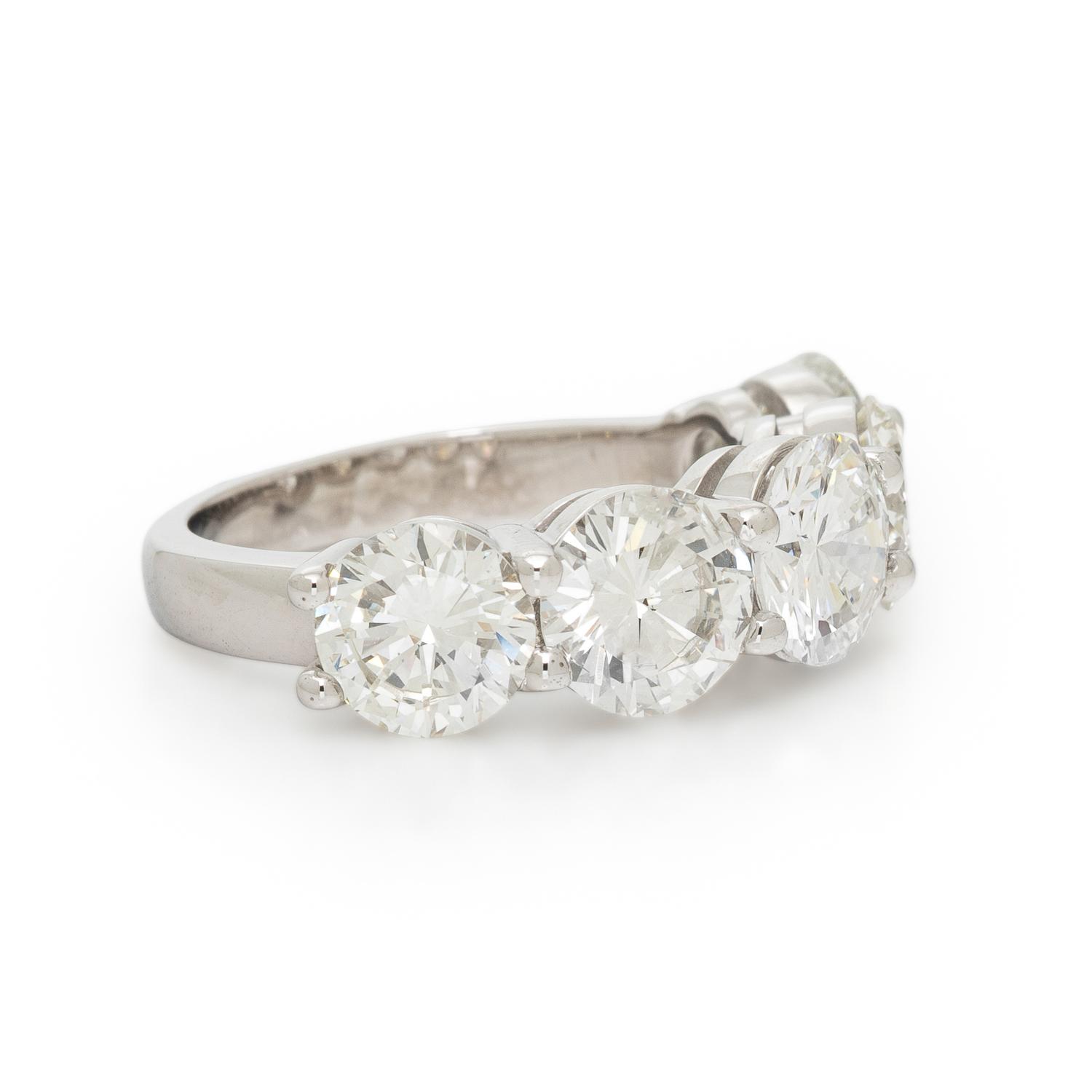 FIVE STONE DIAMOND AND PLATINUM RING
