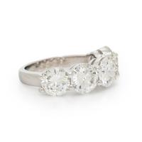 FIVE STONE DIAMOND AND PLATINUM RING