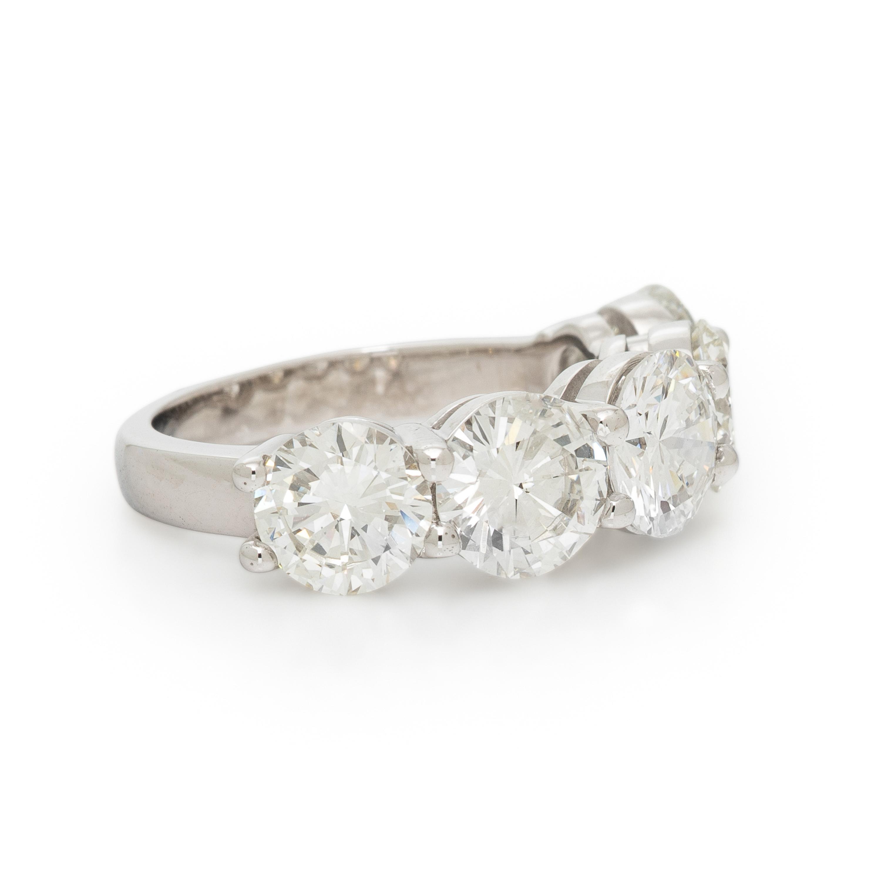 FIVE STONE DIAMOND AND PLATINUM RING