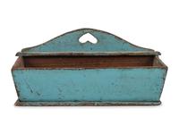 A Blue Painted Pine Cutlery Tray