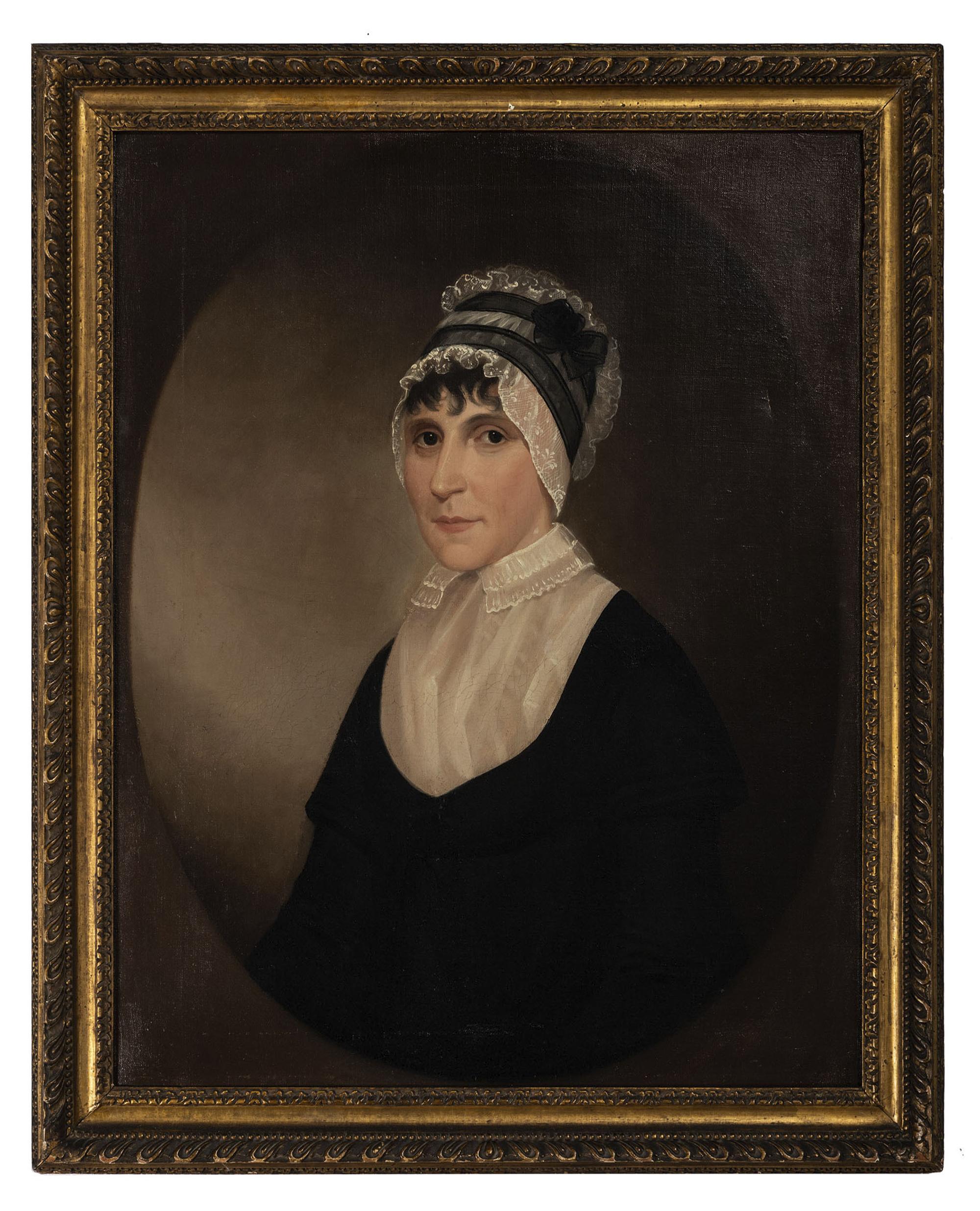 Ezra Ames (1768-1836), A Portrait of a Lady with White Bonnet