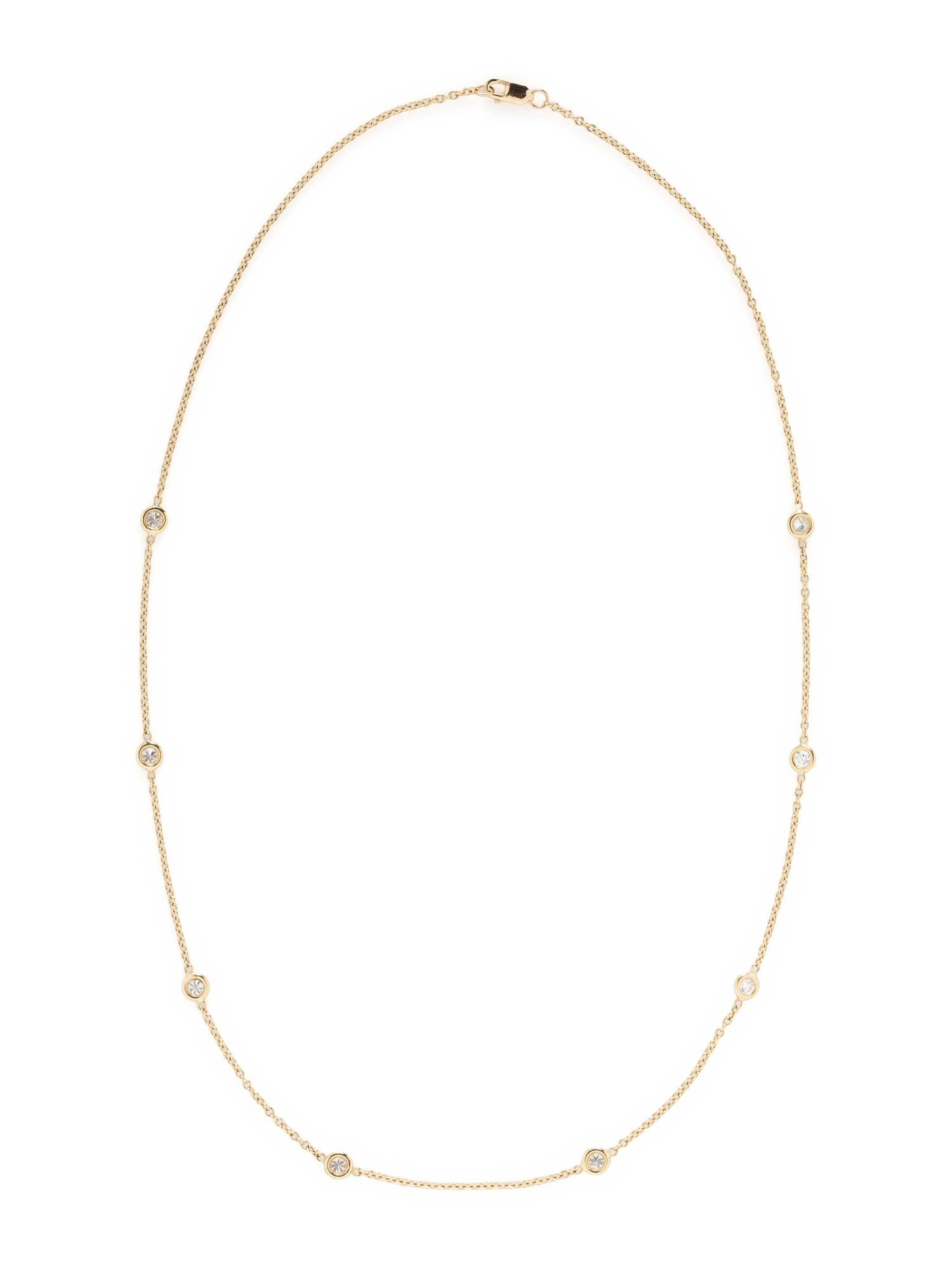 YELLOW GOLD AND DIAMOND STATION NECKLACE