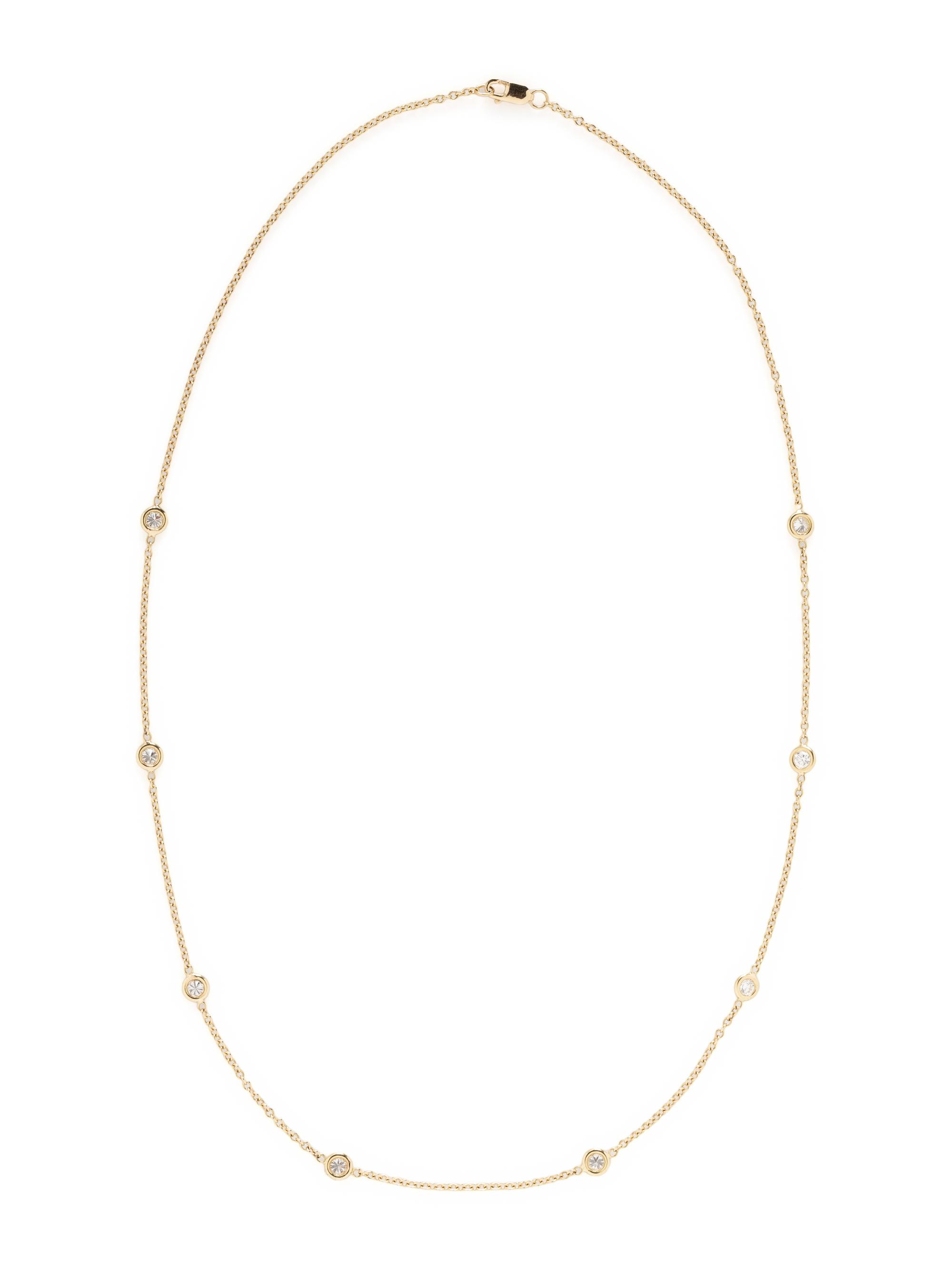 YELLOW GOLD AND DIAMOND STATION NECKLACE
