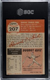 A 1953 Topps Whitey Ford Baseball Card No. 207 (SGC 6 EX/NM)