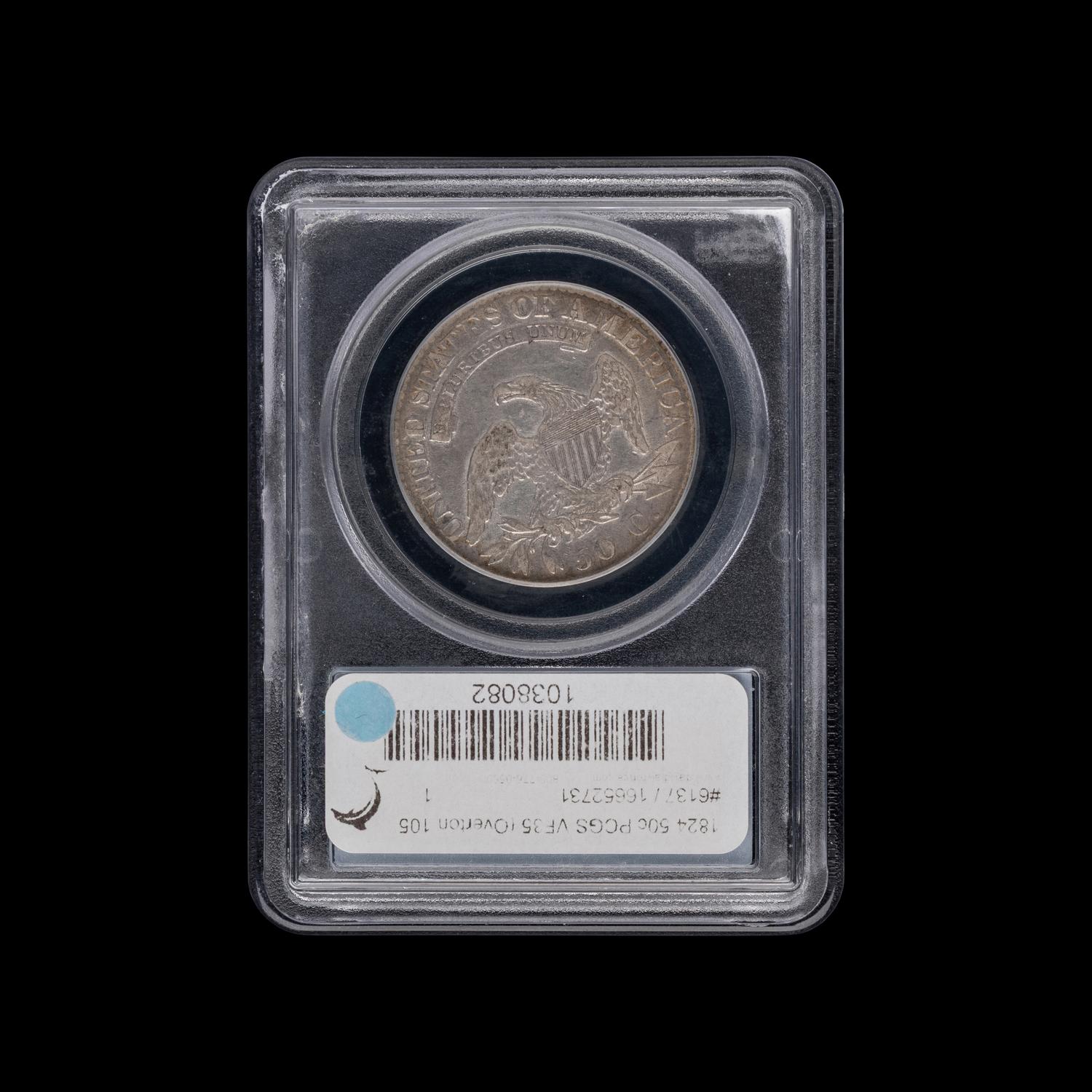 An 1824 Capped Bust 50c Coin [PCGS VF35; ex. Manhattan Collection]