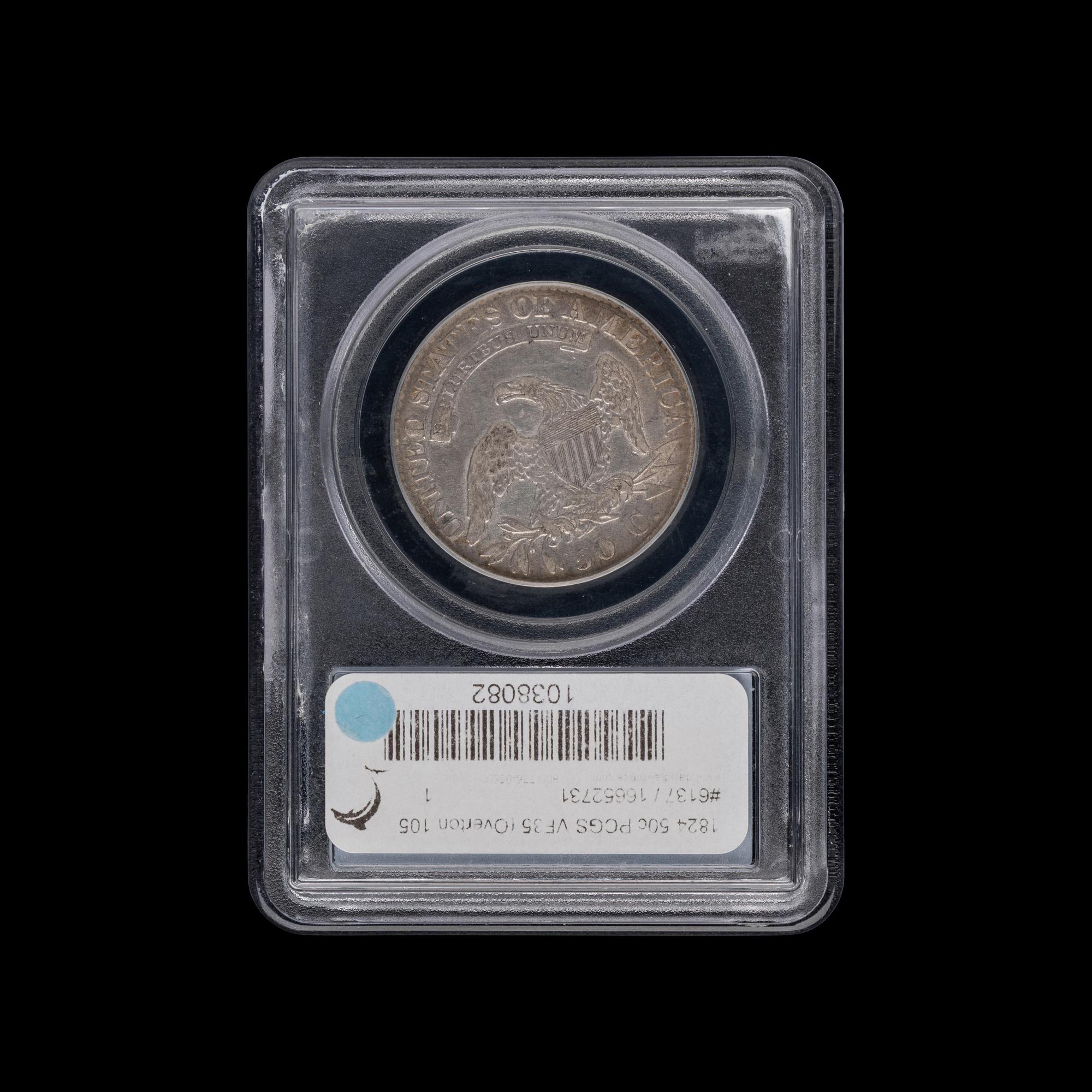 An 1824 Capped Bust 50c Coin [PCGS VF35; ex. Manhattan Collection]