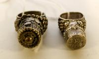 Two Silver Rings Interior of larger 1 inch. — CIRCA 1940