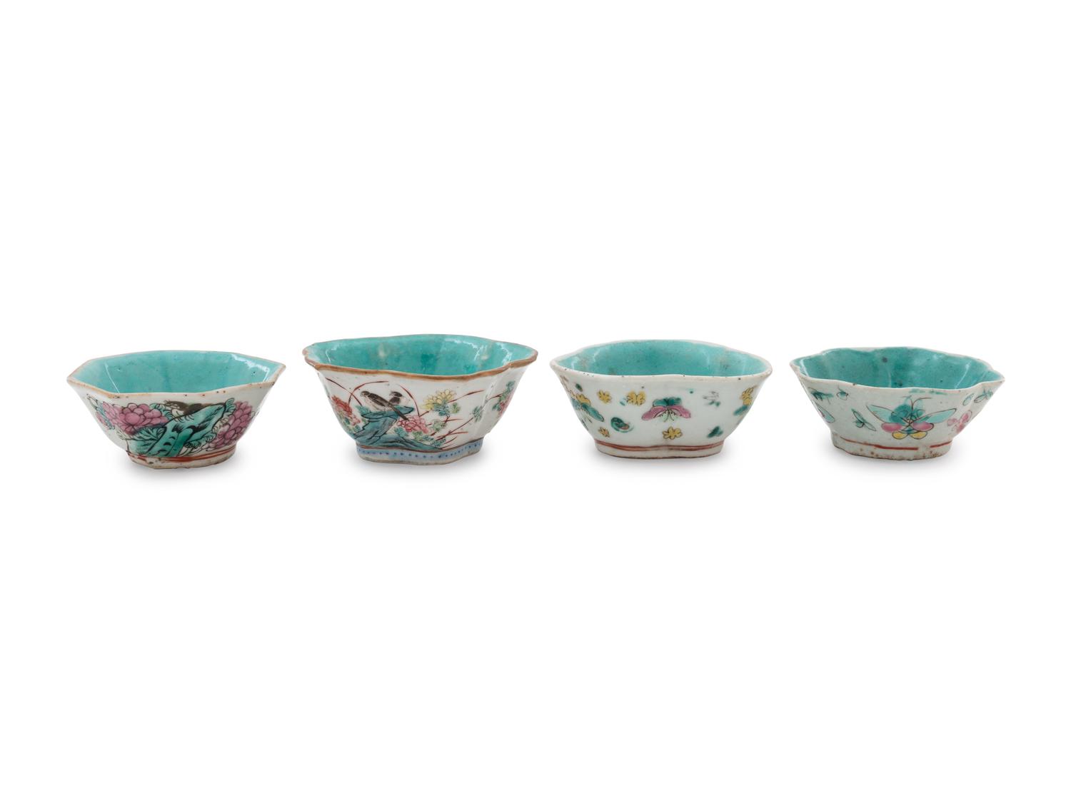 Twelve Chinese Famille Rose Porcelain Dishes