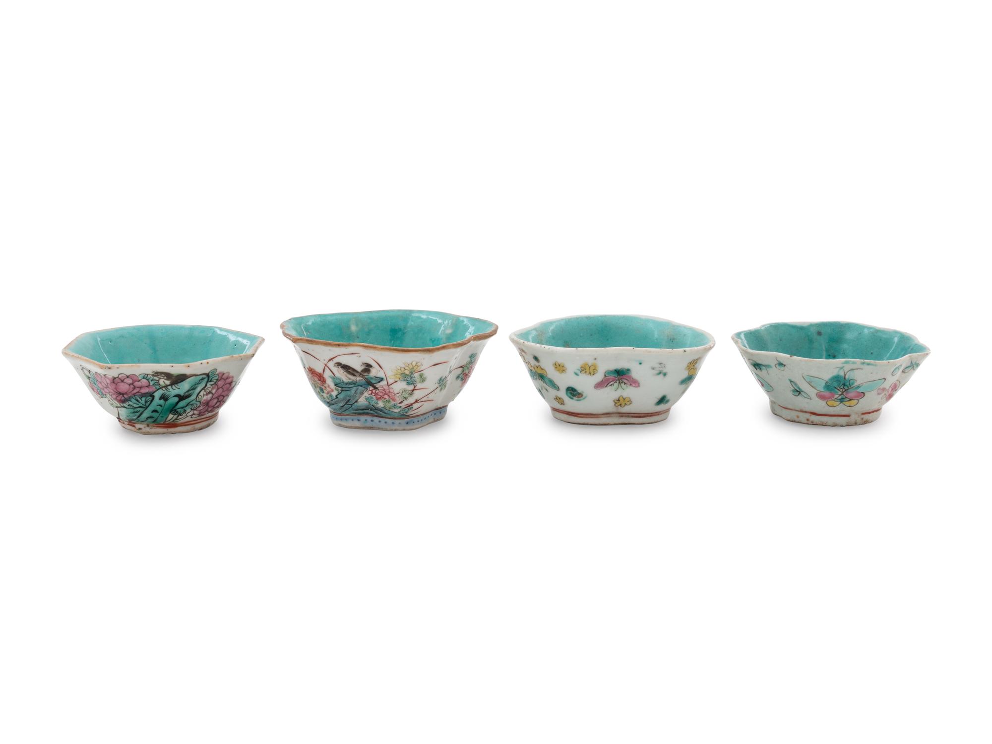 Twelve Chinese Famille Rose Porcelain Dishes