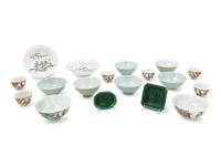 Eighteen Chinese Porcelain Cups and Bowls