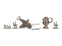 A Group of Six South and Central American Silver and Silvered-Metal Articles