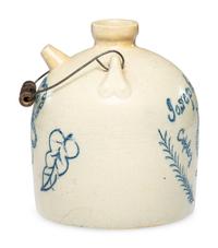A Cobalt Decorated 'Bird' Stoneware Harvest or Field Jug Attributed to Wingerter Pottery
