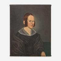 American School 19th century Pair of portraits: Lady and Gentleman