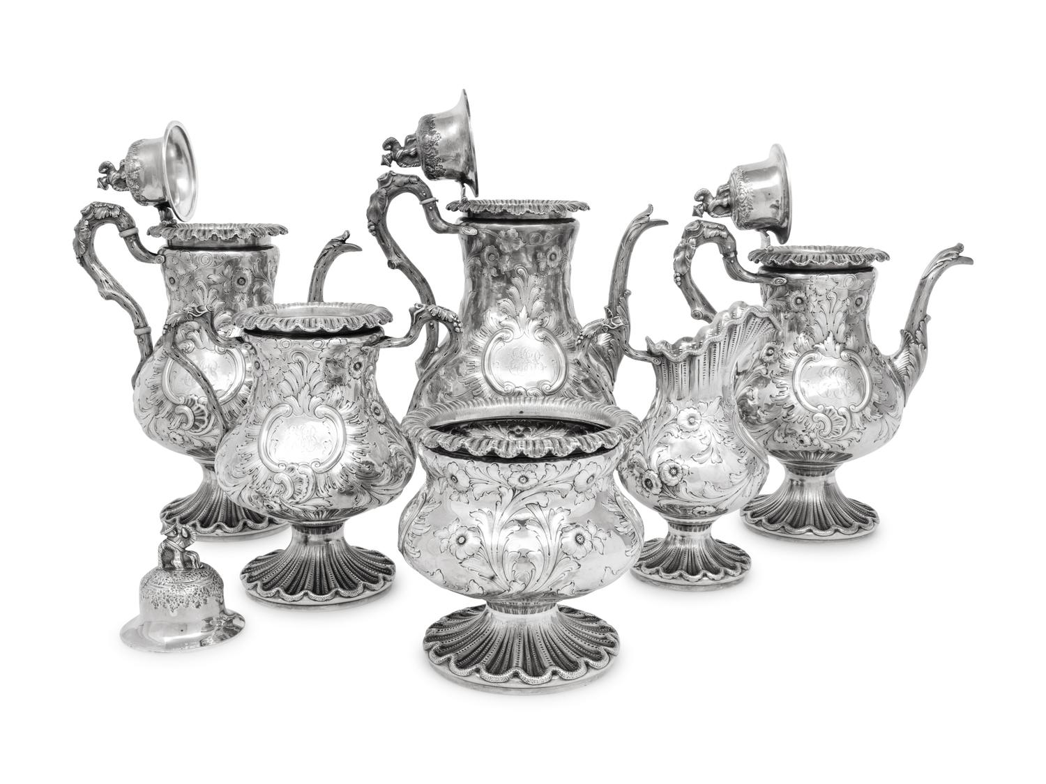 An American Silver Six Piece Tea and Coffee Service