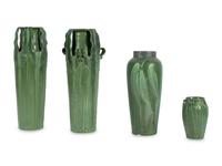 Four Vases Ephraim Faience Pottery, Wisconsin, USA