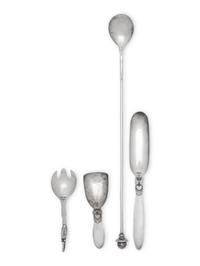 Three Georg Jensen Silver Flatware Articles