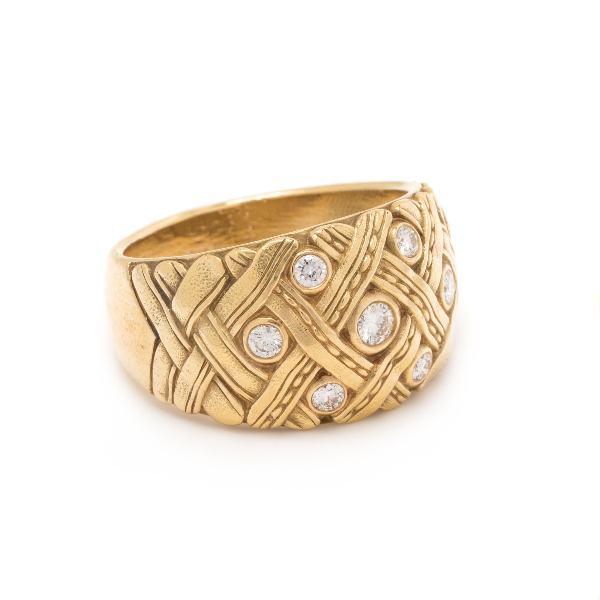ALEX SEPKUS, YELLOW GOLD AND DIAMOND RING