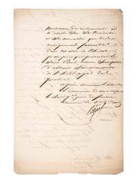 [MANUSCRIPTS - NAPOLEONIC]. A group of 2 letters in French, related to Jean-Baptiste Viallanes and Claude-Pierre Pajol.