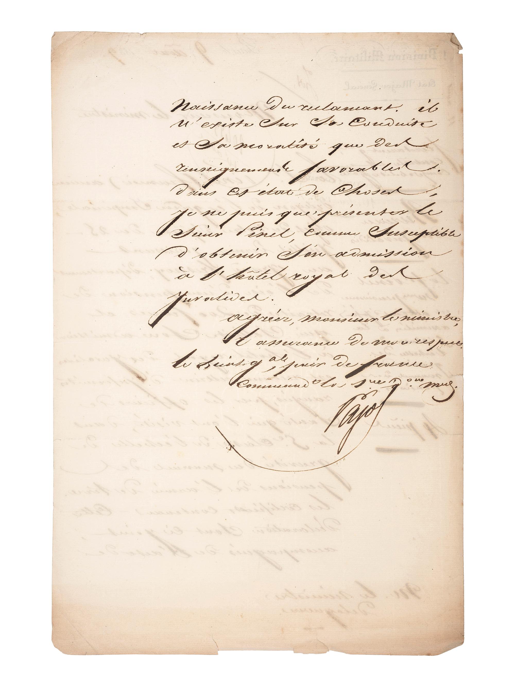 [MANUSCRIPTS - NAPOLEONIC]. A group of 2 letters in French, related to Jean-Baptiste Viallanes and Claude-Pierre Pajol.