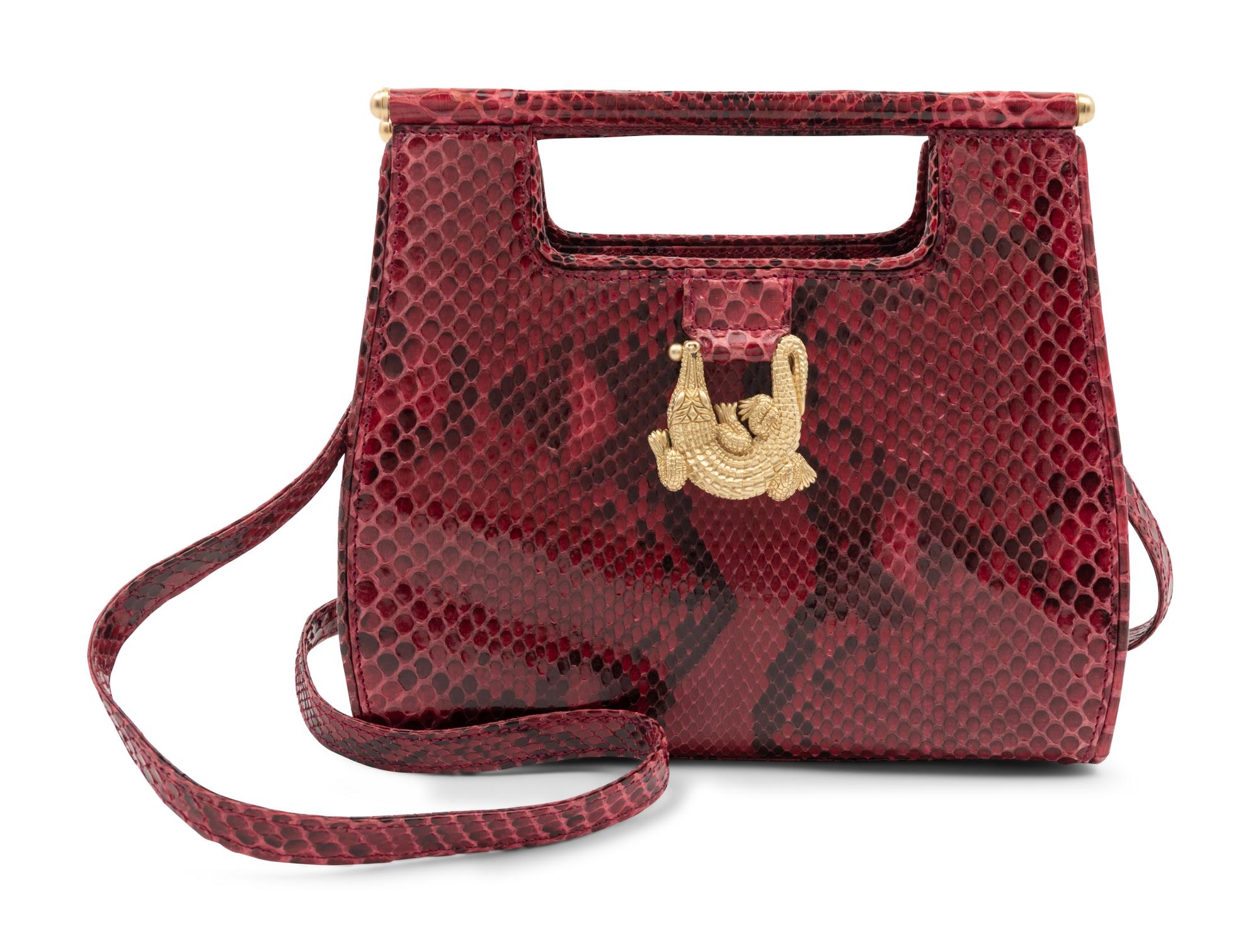 Kieselstein-Cord Magenta Snakeskin Bag, 1993