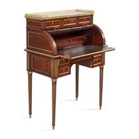 A Louis XVI Style Gilt Bronze Mounted Mahogany Lady's Bureau à Cylindre