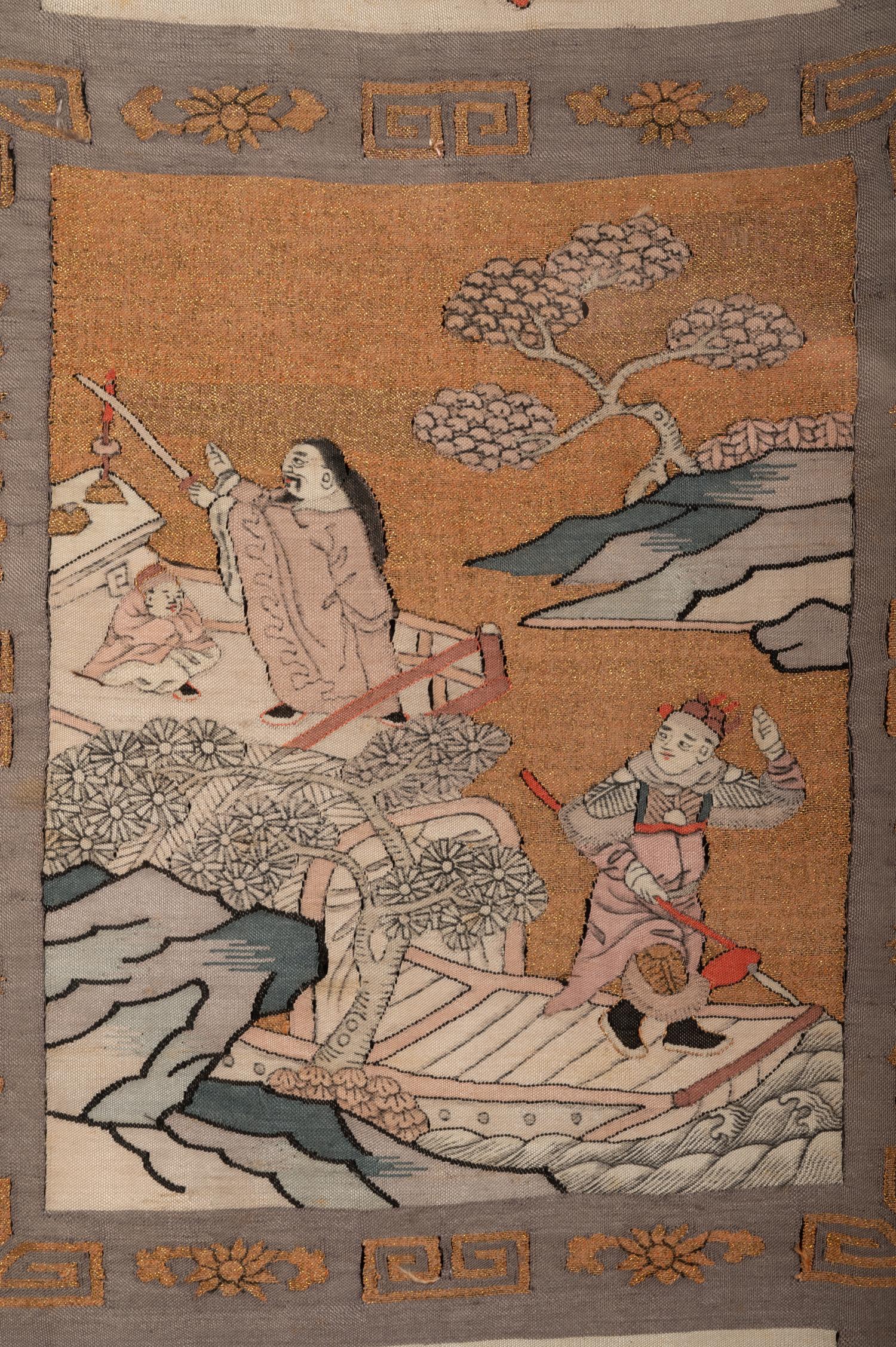 Two Chinese Kesi Silk Panels