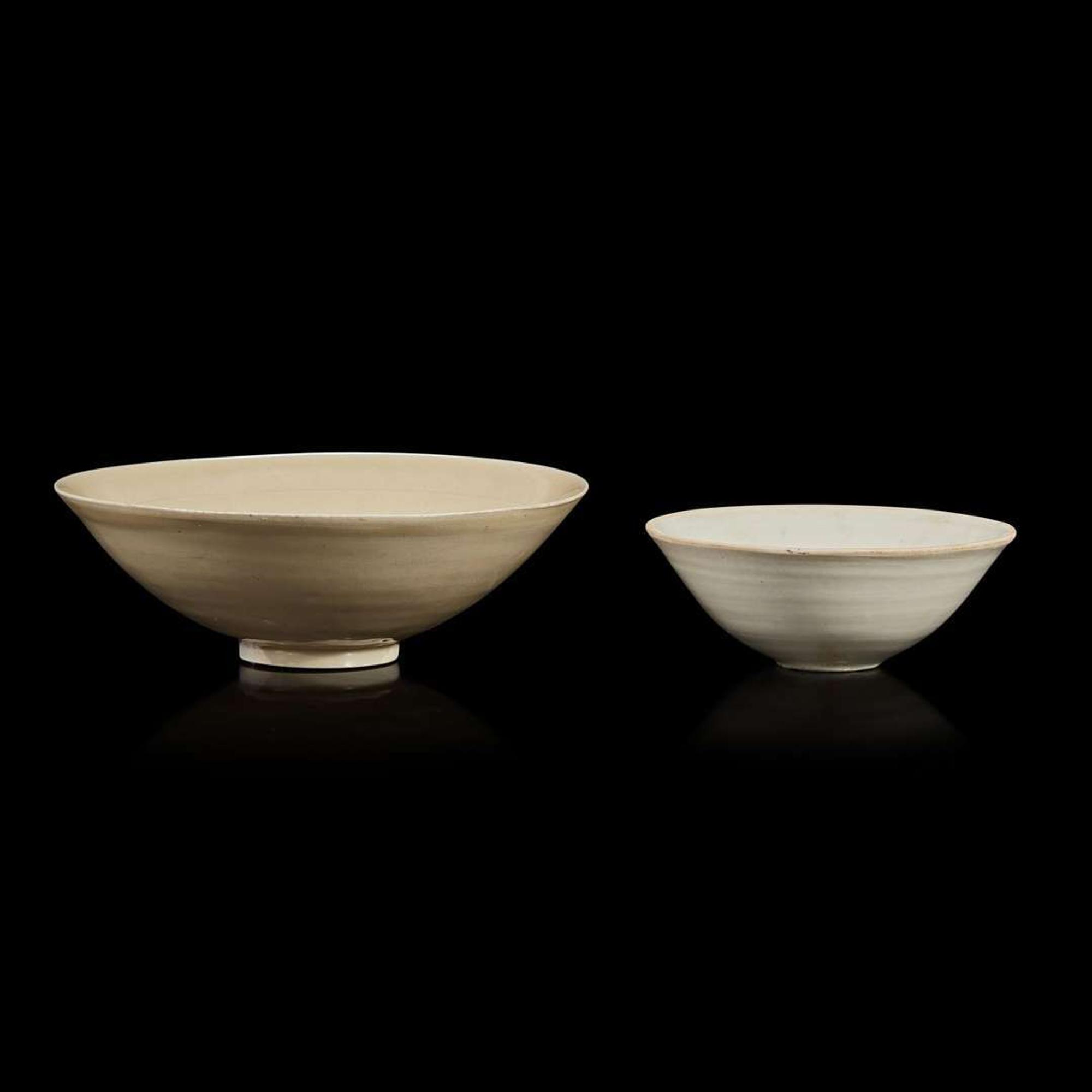 Two Chinese glazed ceramic bowls Song dynasty