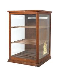 A Wooden Frame Butternut Bread Bakery Countertop Display Case