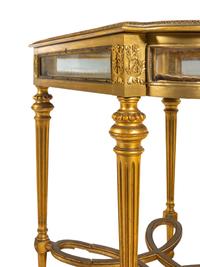 A Louis XVI Style Giltwood Vitrine Table