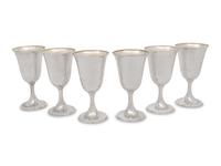 A Set of Six American Silver Goblets