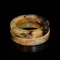 A Pair of Chinese Celadon Jade Bangles, Ming Dynasty or Later 明或更晚 青玉鐲一對