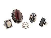 Navajo and Southwestern-style Silver Rings, with Inlay
