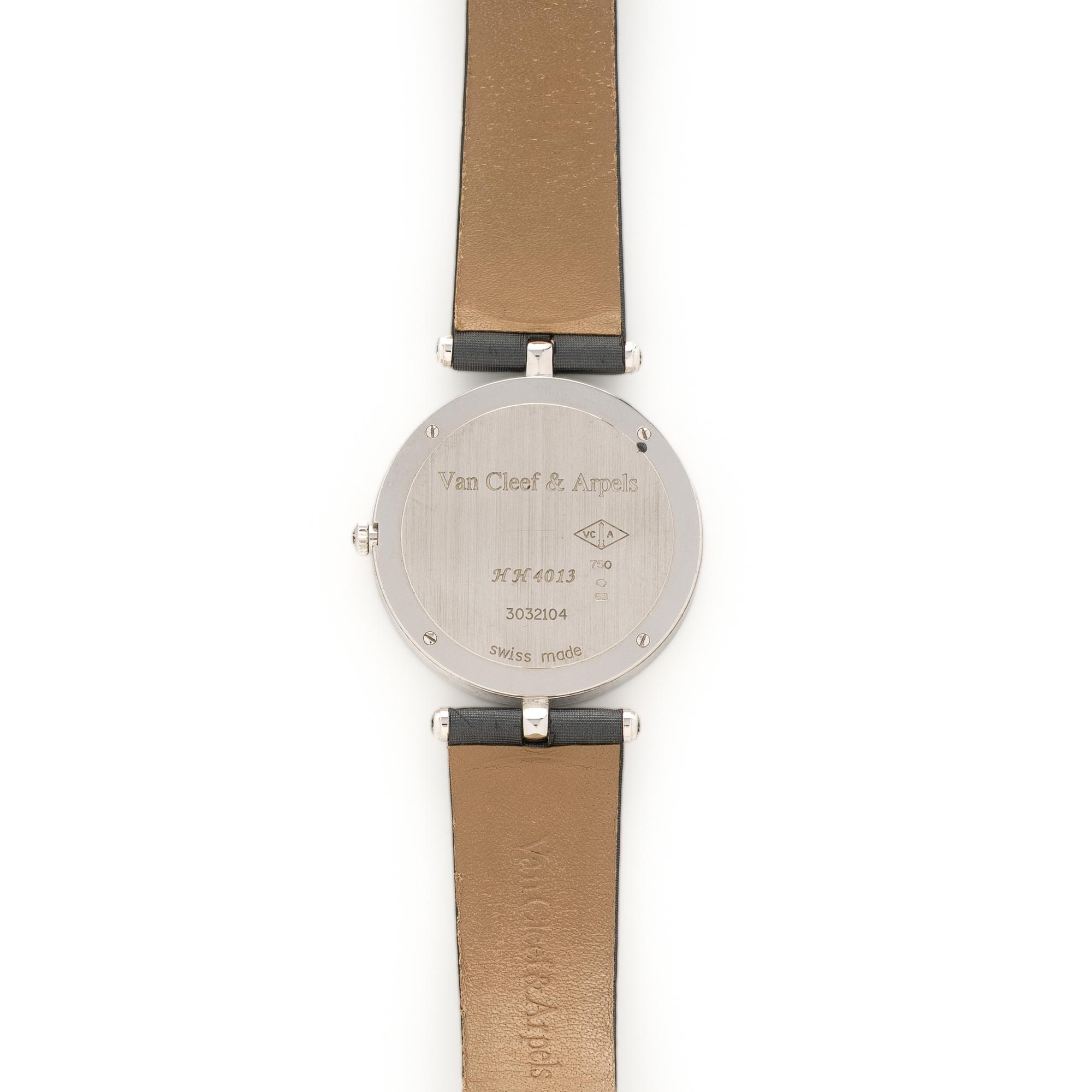 VAN CLEEF & ARPELS, 18K WHITE GOLD 'LADY ARPELS DENTELLE' WATCH WITH FACTORY DIAMONDS