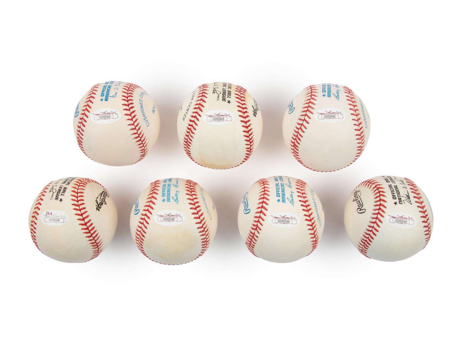 A Collection of Seven Negro League Greats Signed Autograph Baseballs (JSA)