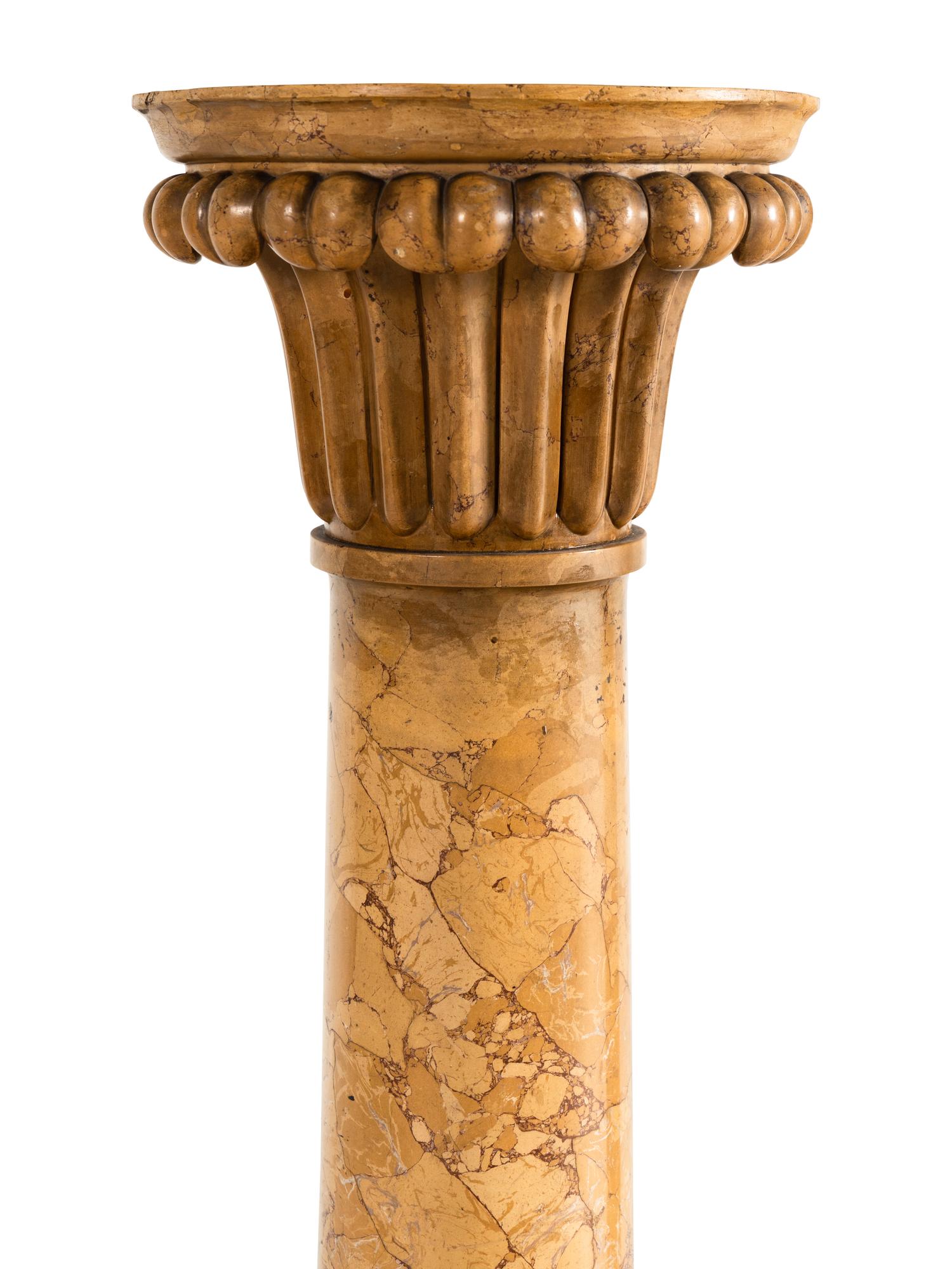A Pair of Yellow Scagliola Pedestals