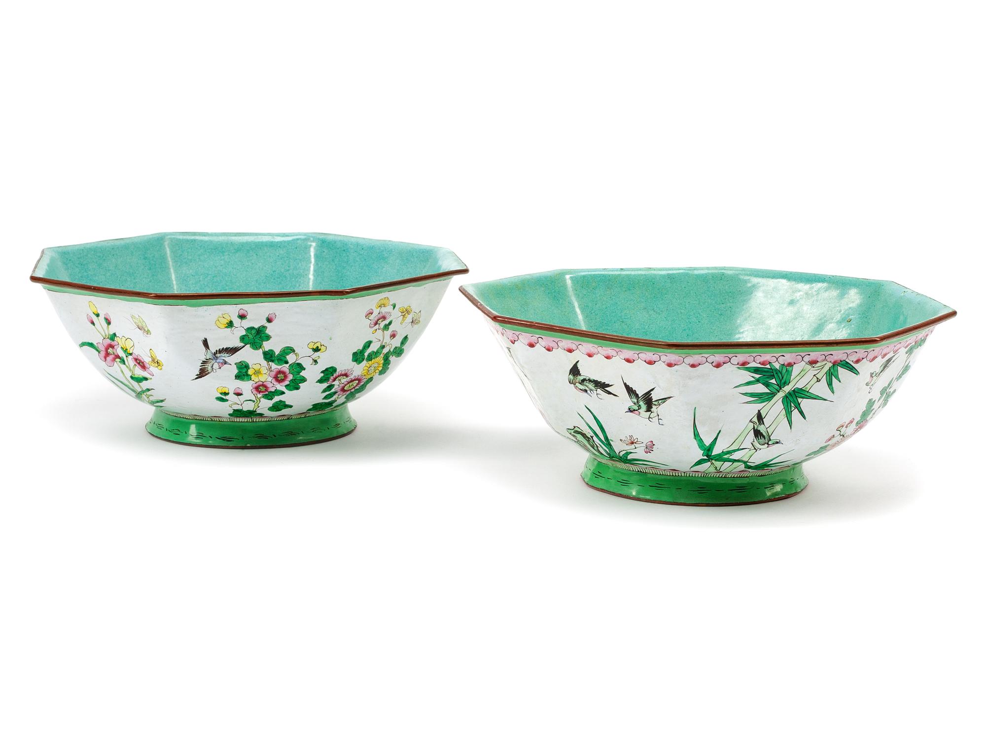 A Pair of Chinese Export Cloisonné Bowls