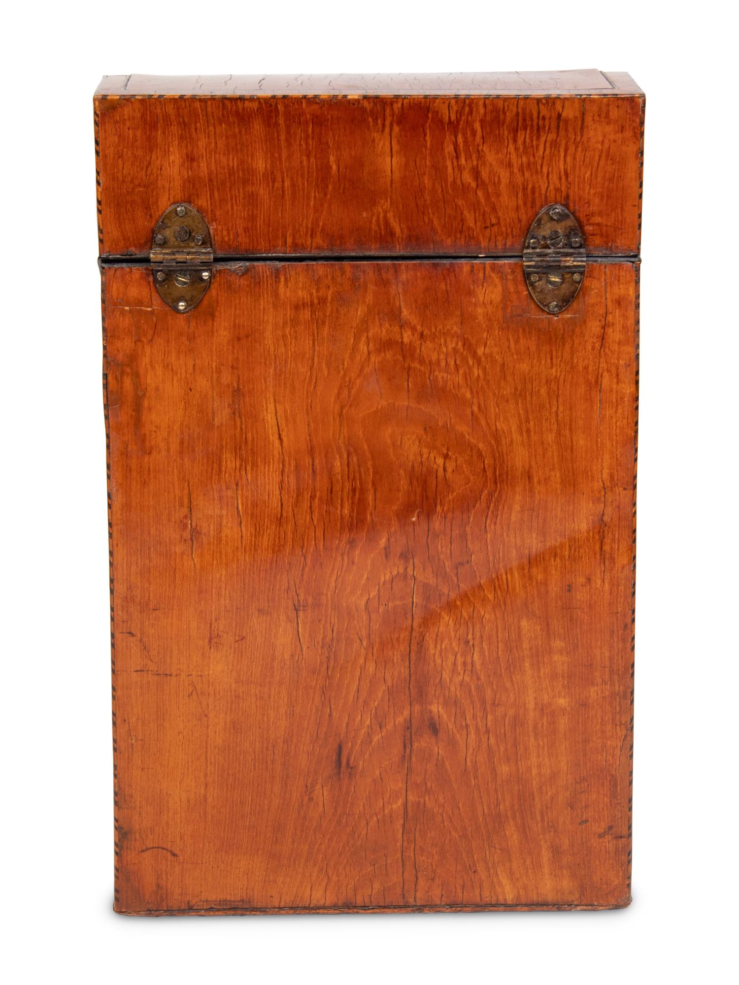 A George III Satinwood and Marquetry Knife Box