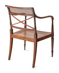 A Pair of Edwardian Painted Satinwood Armchairs