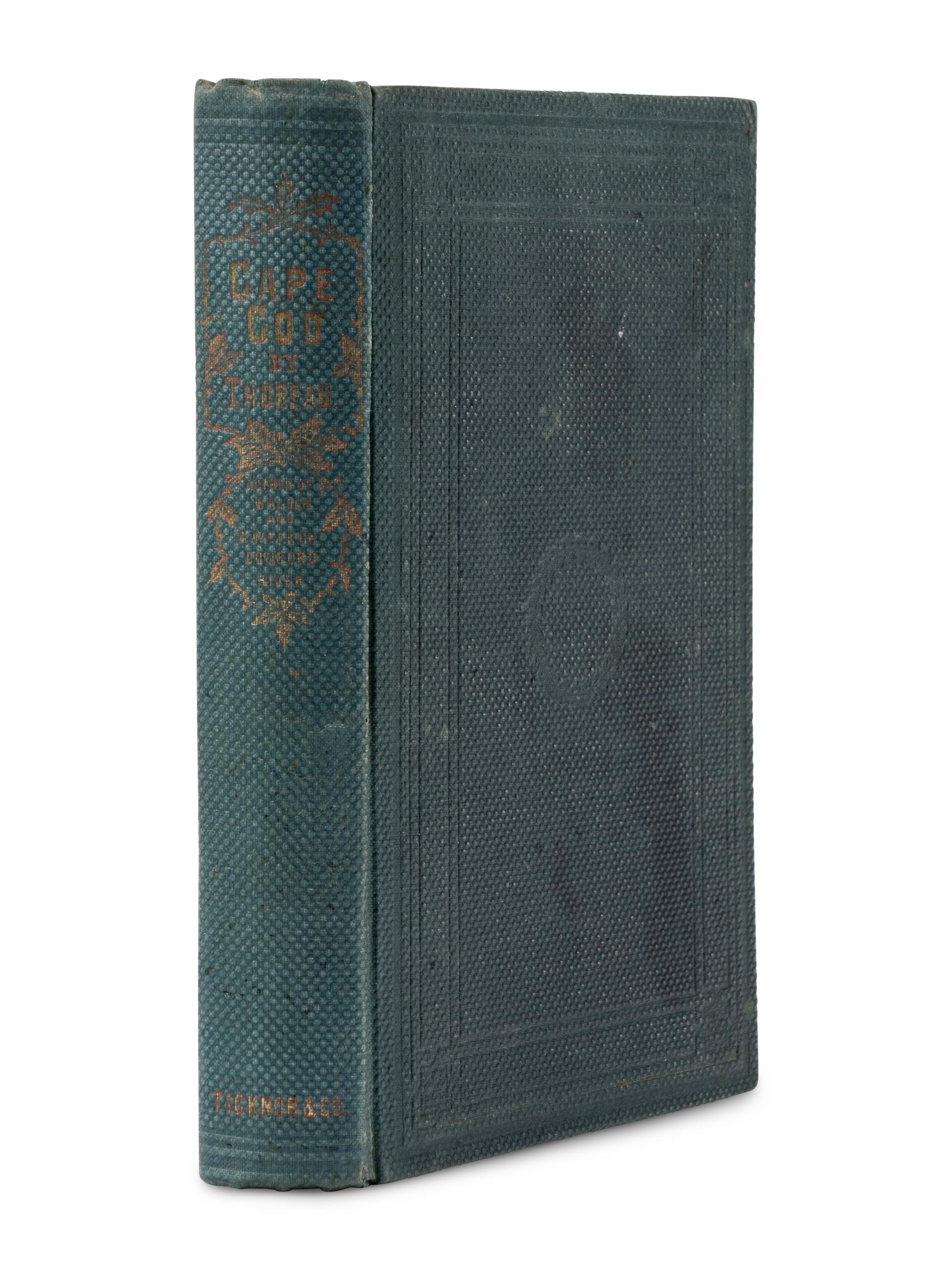 THOREAU, Henry David (1817-1862). Cape Cod . Boston: Ticknor and Fields, 1865 .