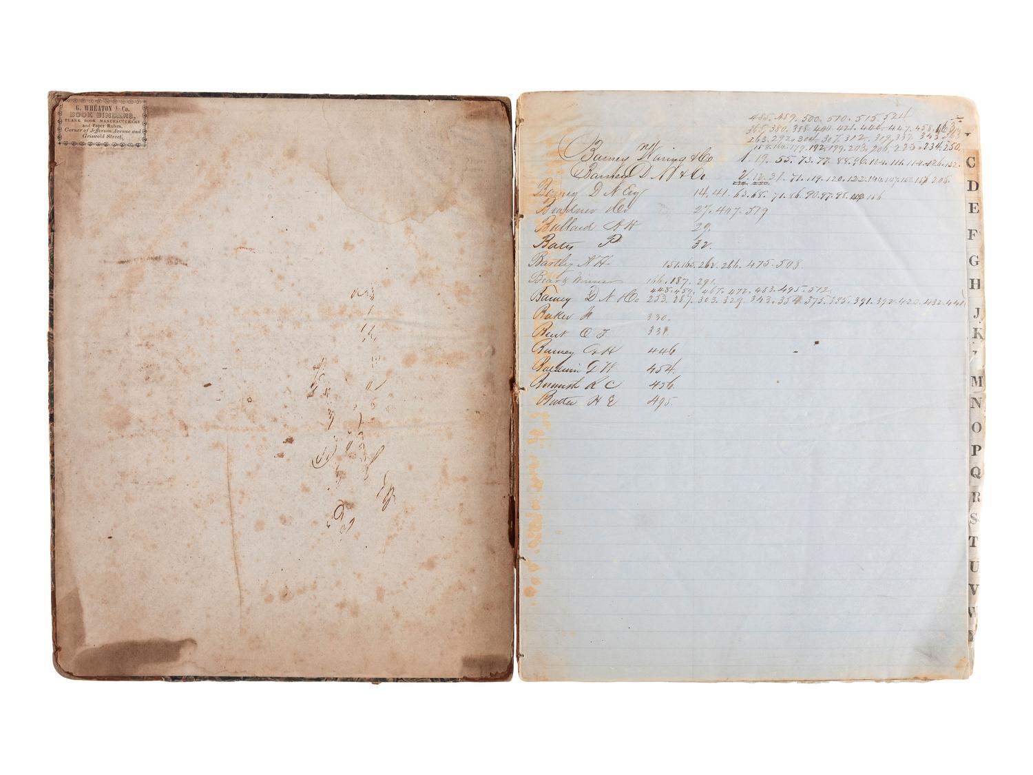 [TRANSPORTATION] -- [SHIPPING]. Letter press copy book featuring discussion of early Great Lakes shipping and commerce within the 1847 business correspondence of Detroit shipbuilder, merchant, and vessel owner Elon W. Hudson (1818-1901).