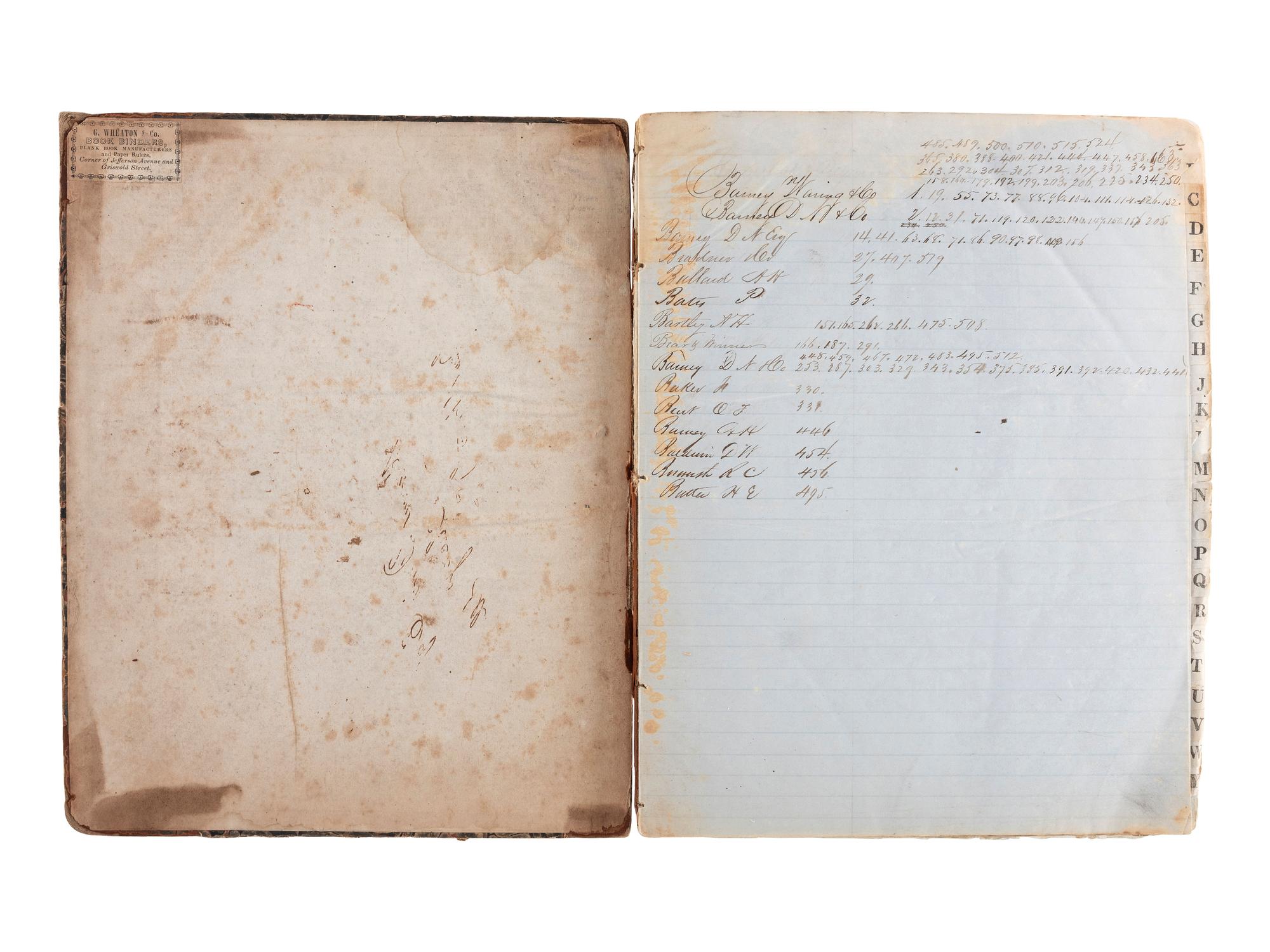 [TRANSPORTATION] -- [SHIPPING]. Letter press copy book featuring discussion of early Great Lakes shipping and commerce within the 1847 business correspondence of Detroit shipbuilder, merchant, and vessel owner Elon W. Hudson (1818-1901).