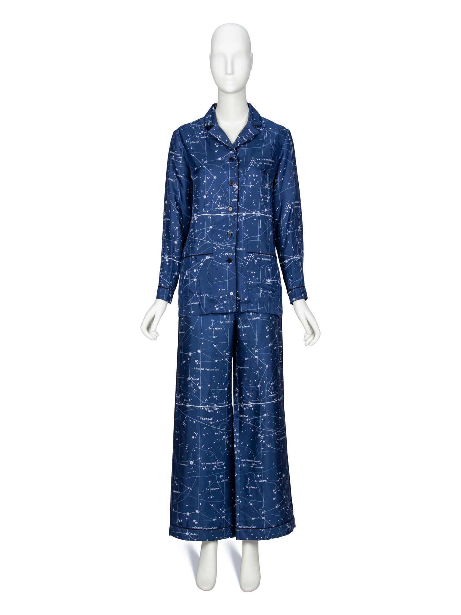 CHRISTIAN DIOR, ASTROLOGY-PRINT SILK TWILL PAJAMA ENSEMBLE
