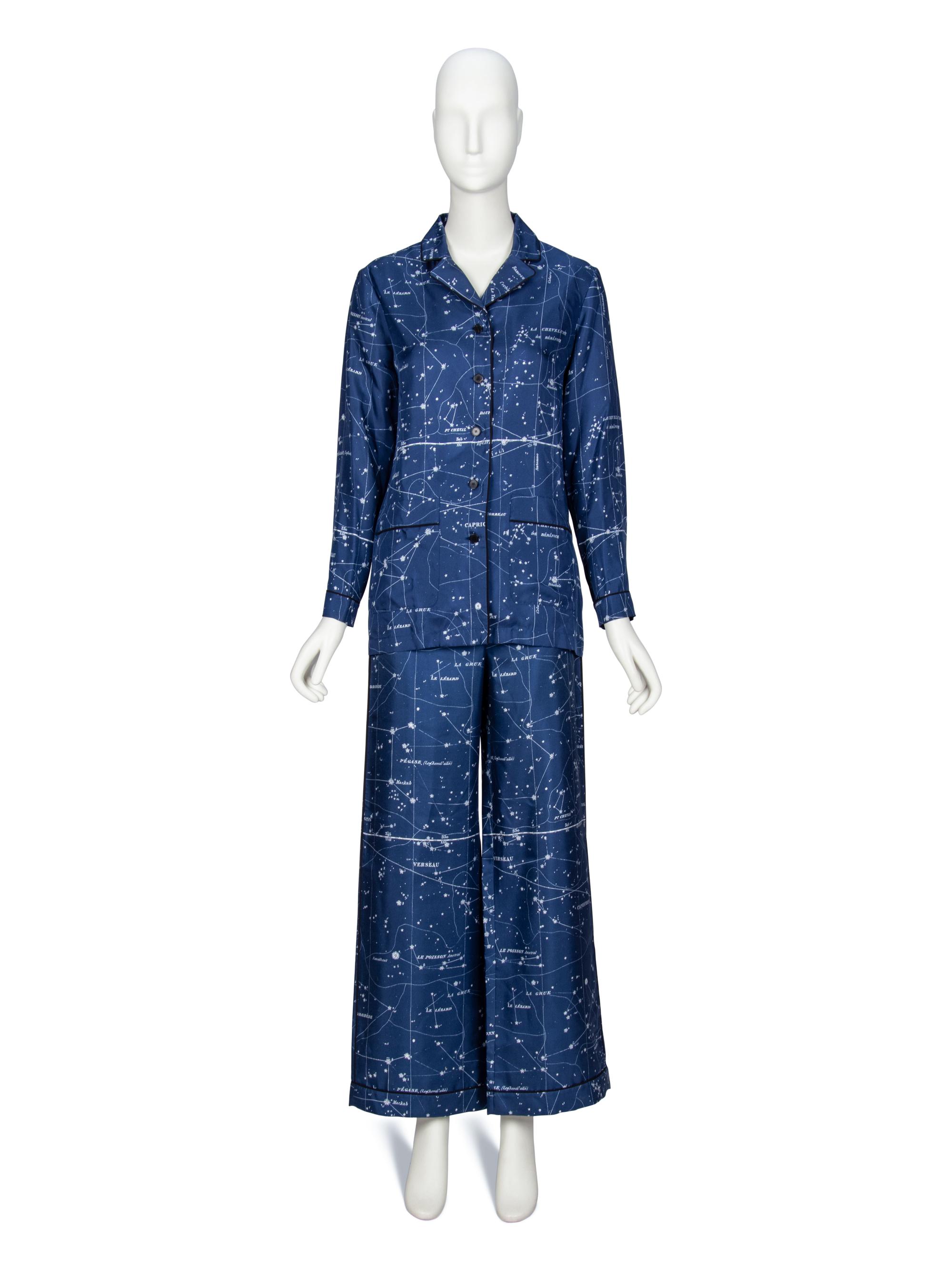 CHRISTIAN DIOR, ASTROLOGY-PRINT SILK TWILL PAJAMA ENSEMBLE